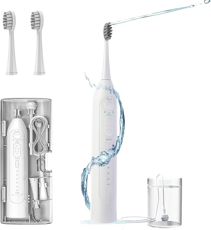 JoySmile 口腔洗浄器付き電動ハブラシ ジェットウォッシャー 2in1 電動歯ブラシ 口内洗浄機 水流歯ブラシ ノズル 歯石取り 歯間 ジェット 5段階水流モード 高速振動 超強力洗浄技術 USB充電式 IPX7防水 携帯用 軽量 旅行/出張/家庭 プレゼント 替え歯ブラシ*2本 ホワイト
💰6580円 → 3290円
💰6580円 → 3290円