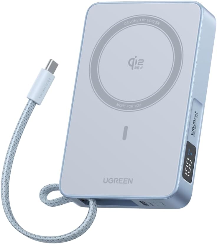 UGREEN MagFlow Qi2 25W 認証 モバイルバッテリー (10000mAh・30W) USB-Cケーブル内蔵 iPhone17-16シリーズ 25W Magsafe対応
💰9580円 → 6484円
💰9580円 → 6484円
💰9580円 → 6484円
💰9580円 → 6484円